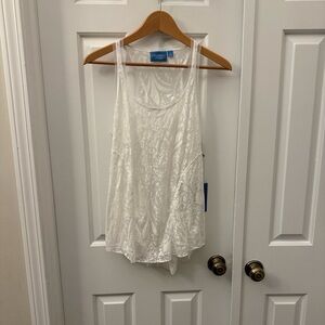 Simply Vera by Vera Wang White Sheer Tank Top